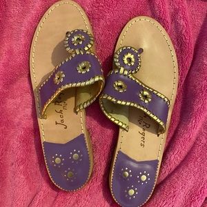 Jack Rogers purple and gold Classic sandals